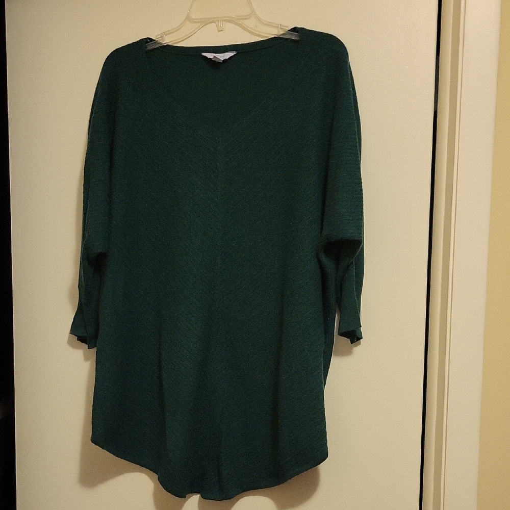Boutique Plus Green V-Neck Sweater